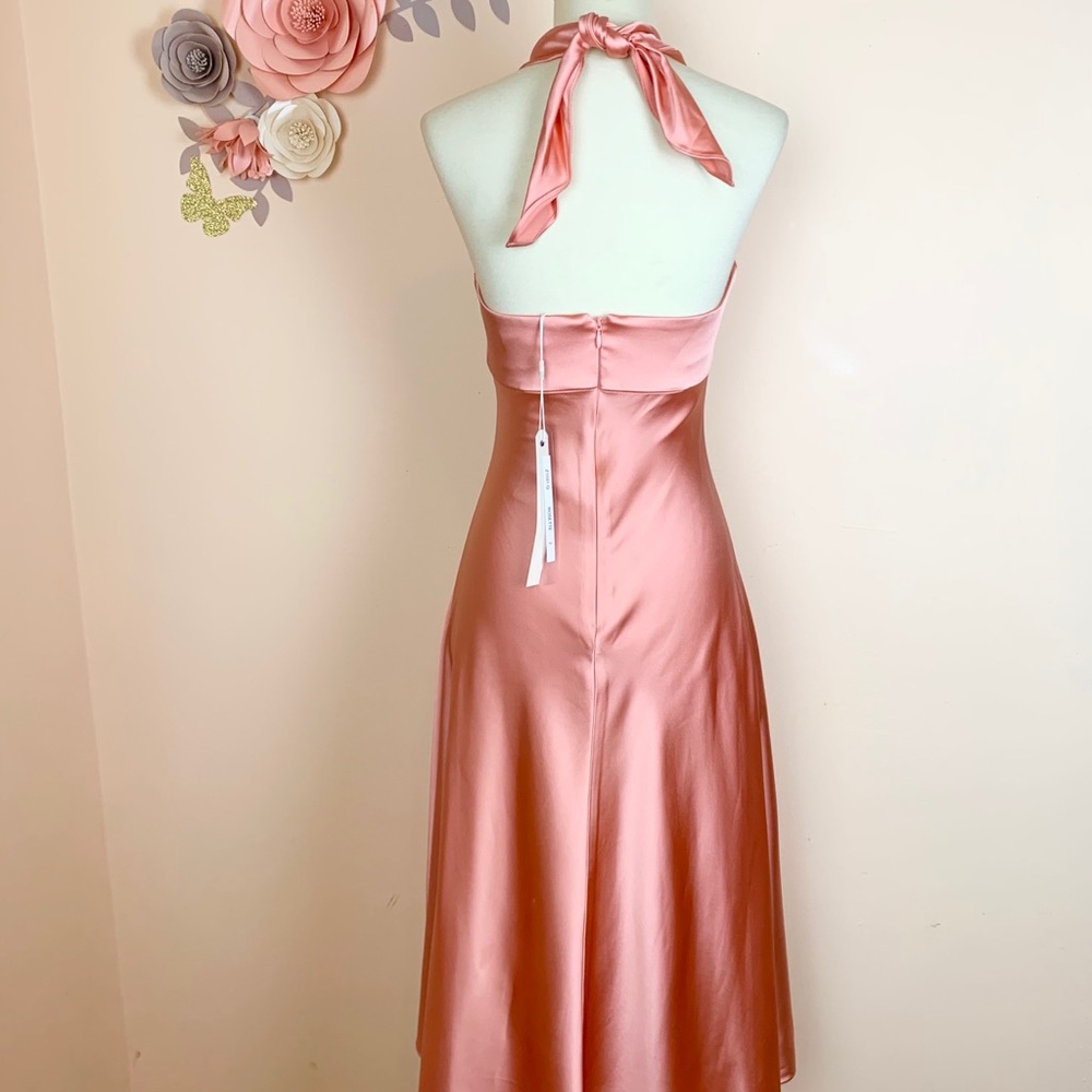 New! JONATHAN SIMKHAI Satin Halter Slip Dress - Picture 12 of 14